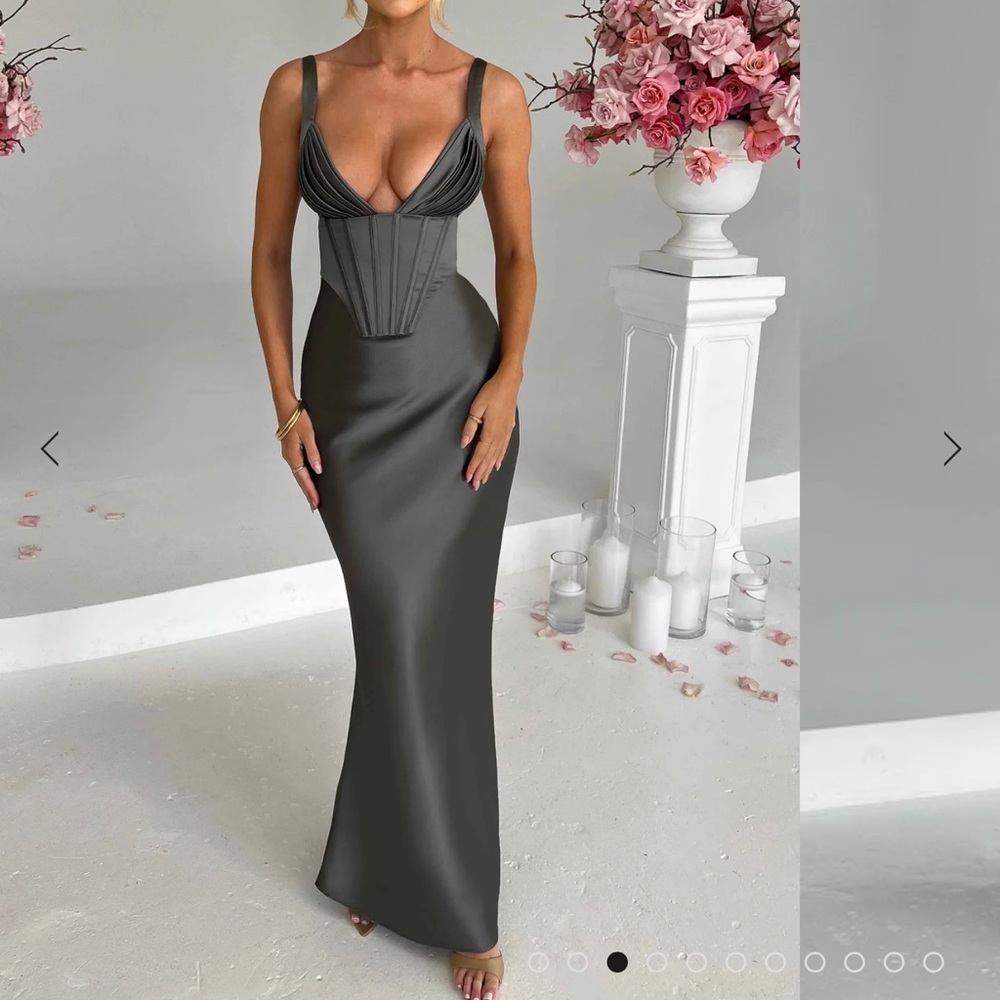 Babyboo Shae Maxi Dress- Charcol